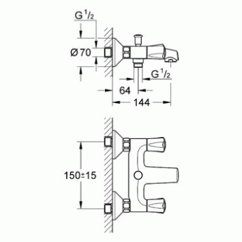 Смеситель для ванны GROHE Avina 25085000. Фото