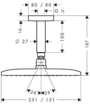 Верхний душ Hansgrohe Raindance E 240 Air 27380000. Фото