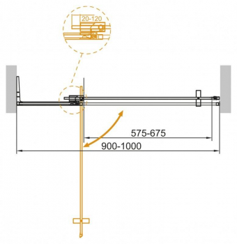 Душевая дверь CEZARES Slider SLIDER-B-1-90/100-C-Cr. Фото