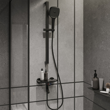 Смеситель для ванны с управлением Push Control черный матовый Shelfy IDDIS SHEBLBTi02WA. Фото