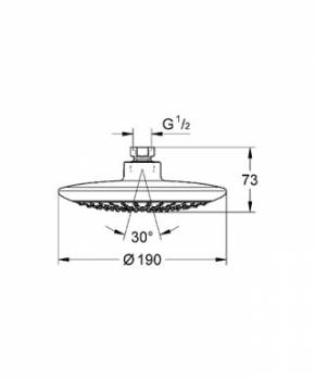 Верхний душ GROHE Rainshower Solo 27372000. Фото