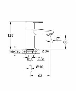 GROHE 23039002 Eurostyle Cosmopolitan Вертикальный вентиль. Фото