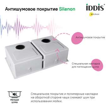 Мойка нерж.сталь универсального монтажа графит 745*440  Edifice IDDIS EDI75G2i77. Фото