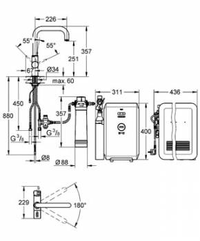 Смеситель для мойки GROHE Blue 31324DC1. Фото