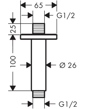 Потолочное подсоединение 100 мм Hansgrohe Vernis Shape 26406670 черный. Фото