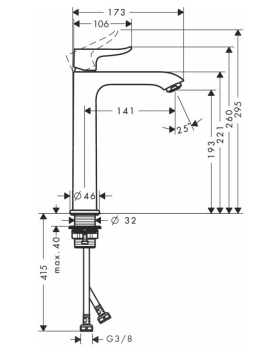 Смеситель Hansgrohe Metris для раковины 31185000, хром. Фото