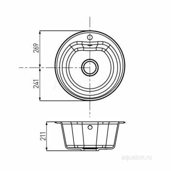 Мойка для кухни Акватон Мида круглая жемчуг 1A712732MD240. Фото