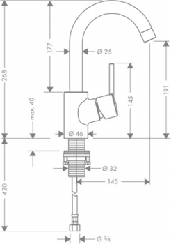 Смеситель для раковины Hansgrohe Talis S2 32070000. Фото