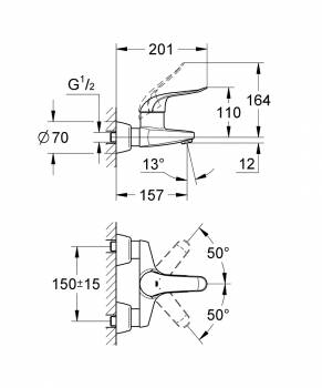 Смеситель для раковины GROHE Euroeco Special 32776000. Фото