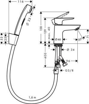 Набор для биде Hansgrohe Talis E 71729000. Фото