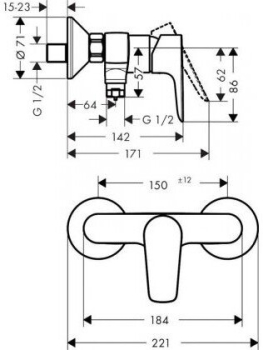 Смеситель для душа Hansgrohe Talis E 71760140. Фото