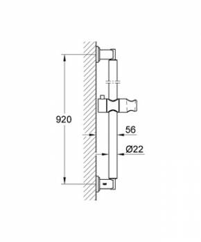 Душевая штанга GROHE Sena 28346000 900 мм. Фото