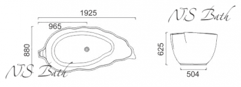 Ванна из литьевого мрамора NS BATH NSB-19880. Фото