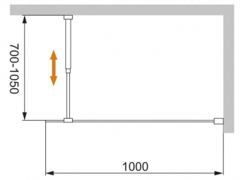 Душевая перегородка CEZARES Liberta LIBERTA-L-1-100-BR-Cr