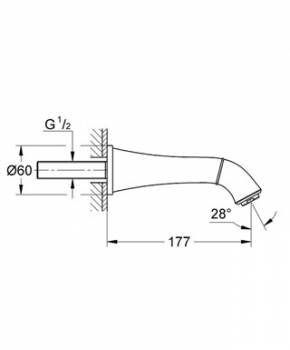 Излив для ванны GROHE Grandera 13341IG0. Фото