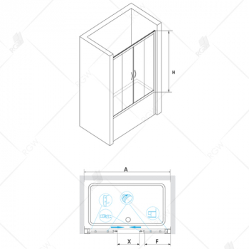 Шторка на ванну RGW SCREENS SC-61 01116117-21 170 см. Фото