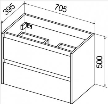 Тумба под раковину подвесная BELBAGNO KRAFT 39-700/390-2C-SO-PP Pino Pasadena. Фото