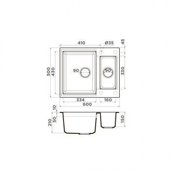 Мойка кухонная OMOIKIRI Sakaime 60-2-DC Tetogranit/темный шоколад. Фото