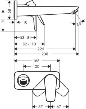 Смеситель для раковины Hansgrohe Talis E 71734670. Фото