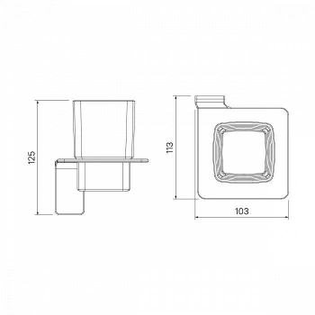 Подстаканник одинарный матовое стекло сплав металлов Slide IDDIS SLIBSG1i45 для ванной комнаты. Фото