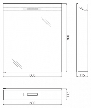 Зеркальный шкаф BELBAGNO 60х70 SPC-1A-DL-BL-600