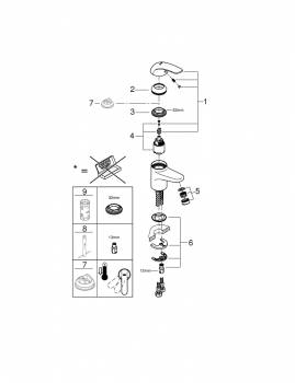 Смеситель для раковины Grohe Euroeco 32734000. Фото