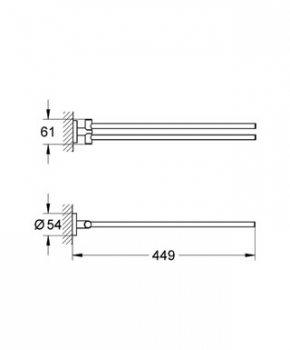Полотенцедержатель двойной GROHE Essentials 40371001 для ванной комнаты. Фото