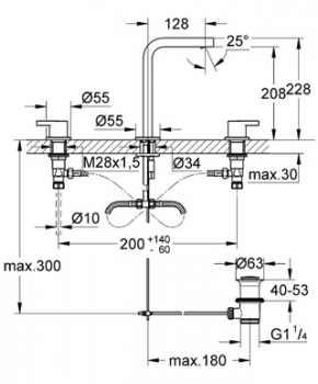 Смеситель для раковины GROHE Lineare 20305000. Фото
