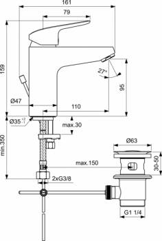 Смеситель для раковины IDEAL STANDARD Ceraflex B1712AA. Фото