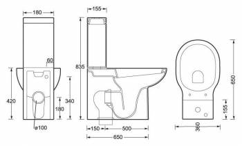 Чаша унитаза BELBAGNO Bingo P-trap BB548CP. Фото