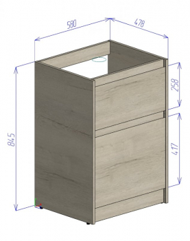 Тумба под раковину для стиральной машины BELBAGNO KRAFT-LVD-580/1200-2C-PIA-PP Pino Pasadena. Фото