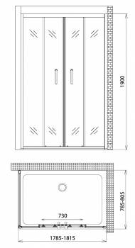 Душевой уголок GEMY Victoria S30192D-A80. Фото