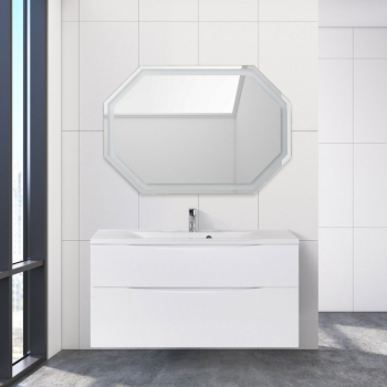 Тумба под раковину подвесная BELBAGNO MARINO-H60-1200-2C-SO-BL-P Bianco Lucido. Фото