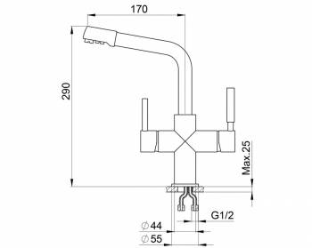 Смеситель для кухни GRANULA GR-2015 антик. Фото