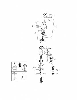 Смеситель для ванны GROHE Eurodisc Сosmopolitan 33192002. Фото