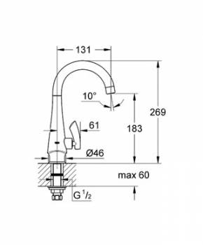 Вентиль для мойки GROHE K4 30004000. Фото