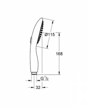 Ручной душ GROHE Power & Soul 27671000. Фото