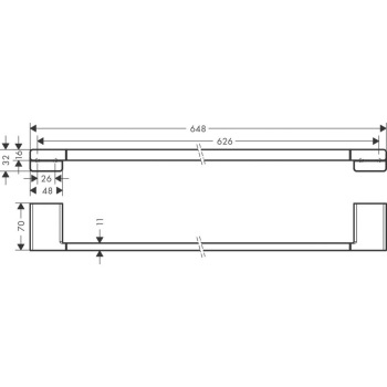 Держатель банных полотенец AddStoris Hansgrohe 41747340, шлифованный черный хром для ванной комнаты. Фото