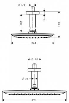 Верхний душ HANSGROHE PuraVida 27390000. Фото