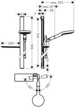 Душевой гарнитур Hansgrohe Raindance Select S 120 3jet Unica E 27648400. Фото