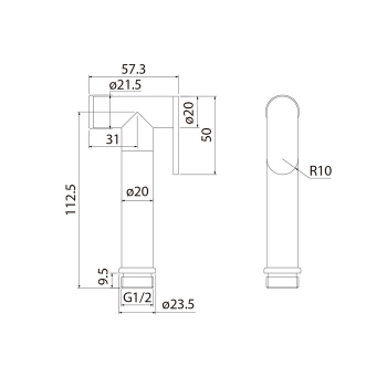 Гигиеническая лейка графитовая латунь IDDIS 020GB0Gi20. Фото