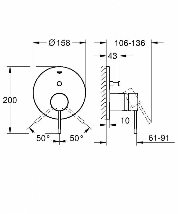 Смеситель для ванны GROHE 24058DL1 Essence, теплый закат, матовый. Фото