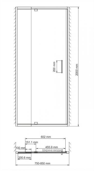 Душевая дверь WASSERKRAFT Berkel 48P27. Фото