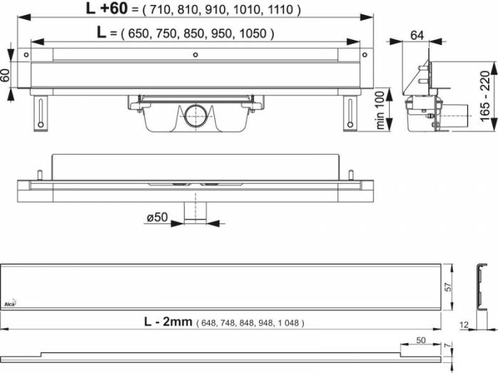 Дренажная система ALCAPLAST Spa TWIN APZ5-TWIN-750. Фото