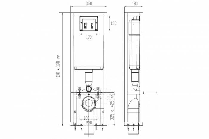 Инсталляция для подвесного унитаза VIDIMA W371267. Фото