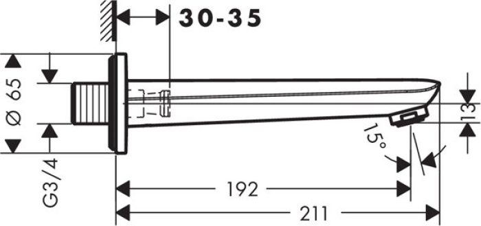 Излив на ванну Hansgrohe Novus 192mm 71320000. Фото