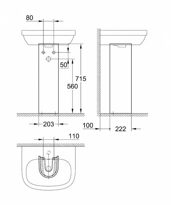 Пьедестал GROHE Euro Ceramic 39202000. Фото