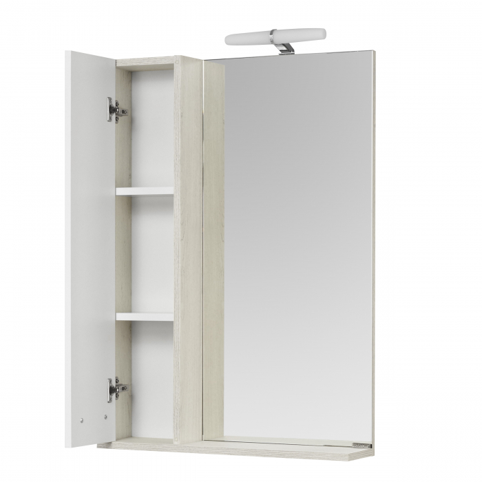 Зеркальный шкаф AQUATON Бекка 60 Белый Глянцевый/Дуб Сомерсет 1A214602BAC20