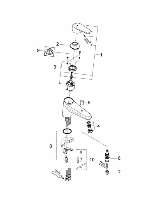 Смеситель для ванны GROHE Eurodisc Сosmopolitan 33192002. Фото