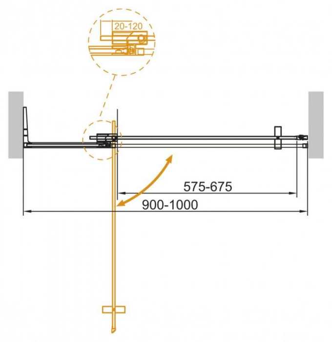 Душевая дверь CEZARES Slider SLIDER-B-1-90/100-C-Cr. Фото